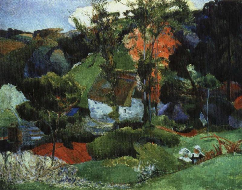 Paul Gauguin landskap, pont-aven Germany oil painting art